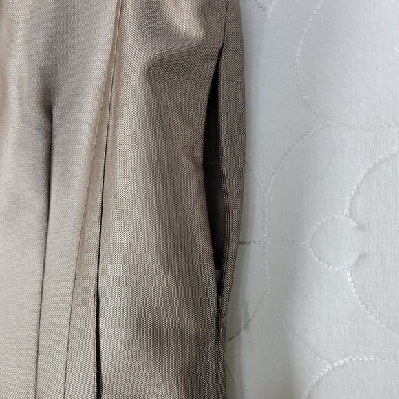 Calvin Klein Dress 8 Taupe Metallic Sleeveless Sheath Lined Career Tailored NEW - Picture 3 of 12